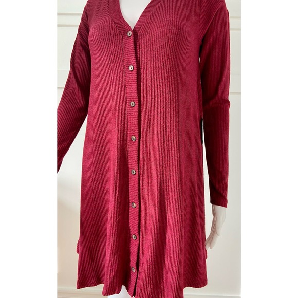 Lulus Ribbed Lightweight Sweater Ruby Red Dress XS* Stylish Cardigan WD39 - Picture 3 of 10